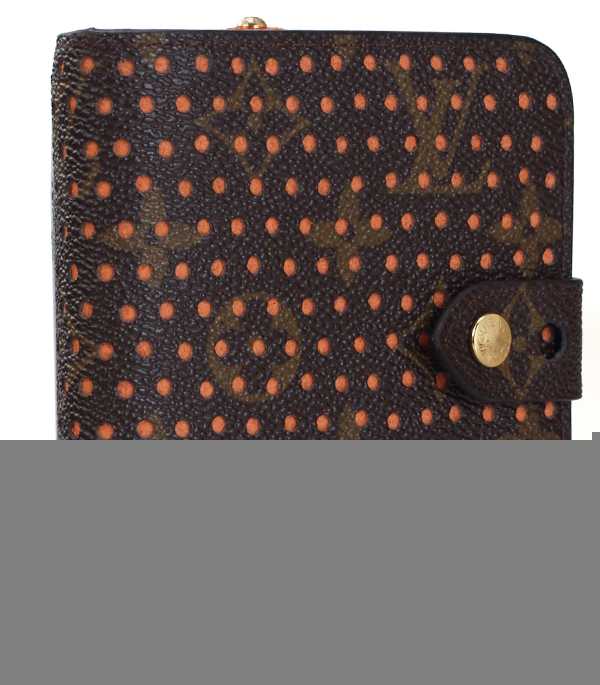 1:1 Copy Louis Vuitton Monogram Canvas Perforation Compact Zippe M95188 Replica - Click Image to Close